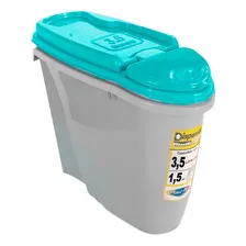 Dispenser Home Porta Ração Plast Pet 3,5l Diversas Cores Cor Azul Pote Home Para Ração Plast Pet Foto mini  2