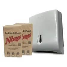 Dispenser Papel Toalha + 2 Papel Toalha Interfolhado 20x20 Foto mini 1
