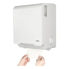 Dispenser Papel Toalha Auto Corte Branco Bobina Mecânico Foto mini 1