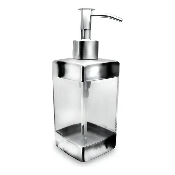 Dispenser Porta Sabonete Aço Inox E Acrílico Saboneteira Foto 1