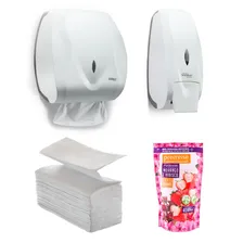 Dispenser Saboneteira + Toalheiro + Sabonete + Papel Toalha Foto mini  3