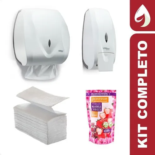 Dispenser Saboneteira + Toalheiro + Sabonete + Papel Toalha Foto 1