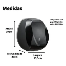 Dispenser Suporte Papel Higiênico Rolão Velox Preto Premisse Foto mini  3
