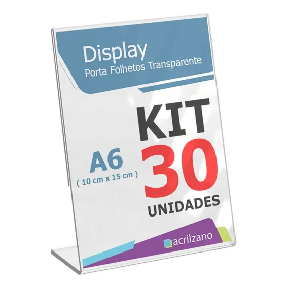 Display Acrílico A6 L 10x15 Papel Banner Para Caixa 30un Cor Transparente Foto 1