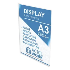 Display AcrÃlico Bolso Parede Porta Folha A3 Foto mini 1