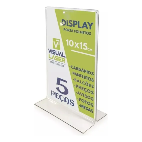 Display De Mesa Kit 5pç 10x15 A6 T Invertido Porta Folheto Foto 1