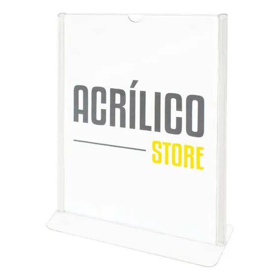 Display Em Acrílico Tipo T A4 Vertical (21x30cm) -3 Peças Foto 1
