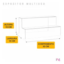 Display Escadinha Expositor Transparente Loja Quarto Cristal Foto mini 3