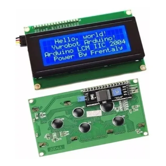 Display Lcd 2004 20x4 Fundo Azul Modulo I2c Soldado Arduino Foto 1