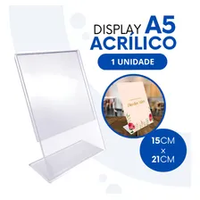 Display Mesa AcrÃlico Cristal A5 L Vertical Cardapio Pix Foto mini 2