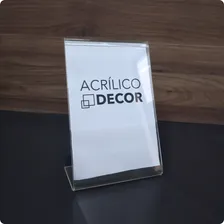 Display Mesa AcrÃlico Cristal A5 L Vertical Cardapio Pix Foto mini 4