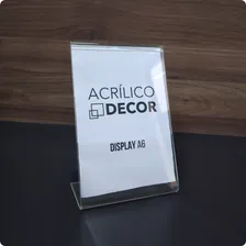 Display Mesa Acrílico Cristal A6 L Vertical Kit C/ 10 Un Foto mini 3