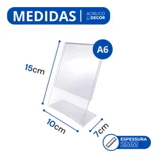 Display Mesa Acrílico Cristal A6 L Vertical Kit C/ 10 Un Foto mini 2