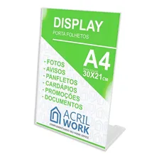 Display Porta Folha AcrĂlico A4 L Vertical BalcĂŁo Mesa Foto mini 1