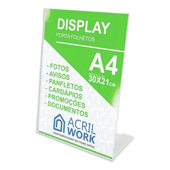 Display Porta Folha AcrĂlico A4 L Vertical BalcĂŁo Mesa Foto 1