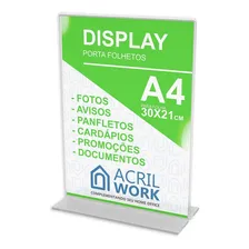 Display Porta Folha Acrílico Vertical T A4 Foto  mini 1