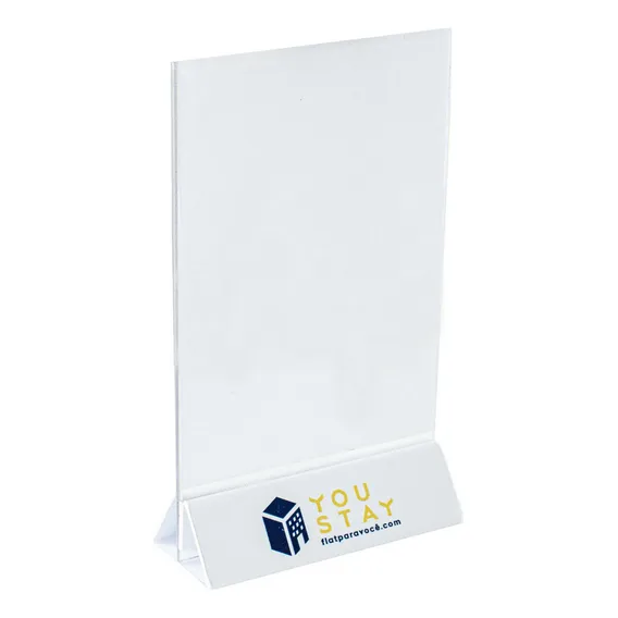 Display Tipo T Base Personalizada A4 (21x30cm)- Kit 8 Peças Cor Branco Foto 1