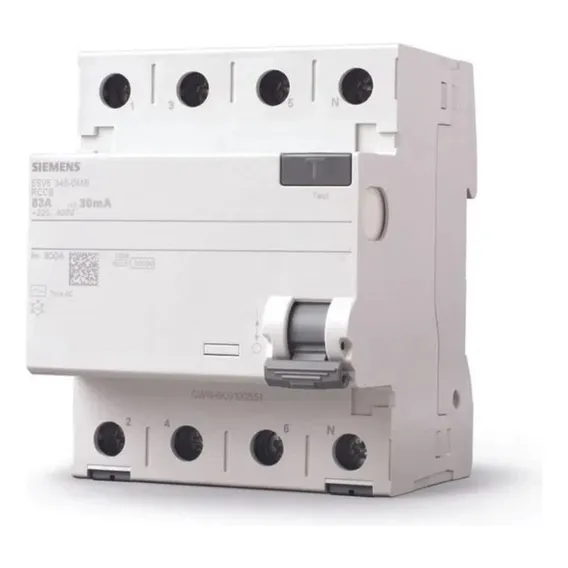 Dispositivo Dr Tetrapolar Tipo AC 400v 6ka 3p+n 40a 30ma Ac Siemens Foto 1