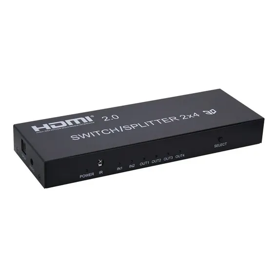 Distribuidor E Seletor Hdmi 2x4 Com Extrator De Áudio Foto 1