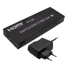 Distribuidor E Seletor Hdmi 2x4 Com Extrator De Áudio Foto mini  3