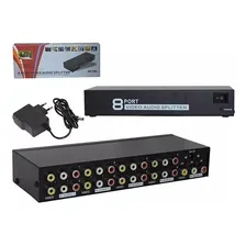 Distribuidor Rca Audio Video Splitter Composto Estereo 1x8 Foto  mini 1
