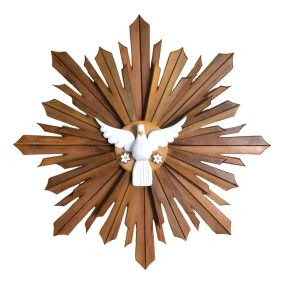 Divino Espirito Santo Duplo Decorativo 80cm Natural Foto 1
