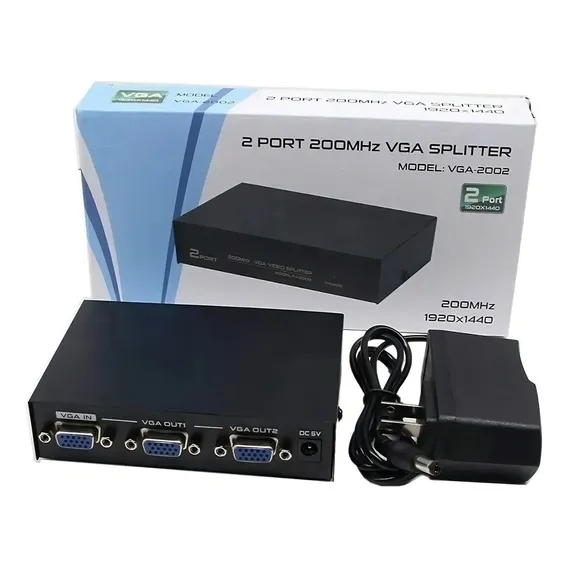 Divisor Splitter Vga 1 Entrada E 2 Saídas Multiplicador Hd15 Foto 1