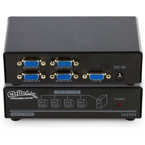 Divisor Splitter Vga 1x4, Distribuidor 1 Entrada E 4 Saídas Foto 1