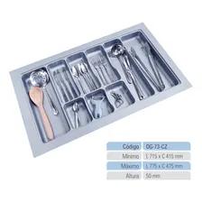 Divisor Talher Organizador Og-73 Cinza Gaveta Grande Garfos Foto mini 2