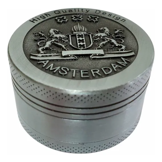 Dixavador De Metal Triturador Folha 3 Camadas 4cm Pequeno Cor Cinza Dixavador Brasão Leões Brasao Leoes Foto 1