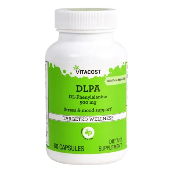 Dlpa Dl-fenilalanina 500mg com 60 Cápsulas Vitacost Importado Foto 1