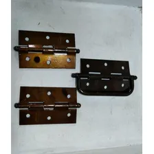 Dobradiça Com Alça Para Porta Camarão Ferro Oxidado 3 Peças Foto  mini 1