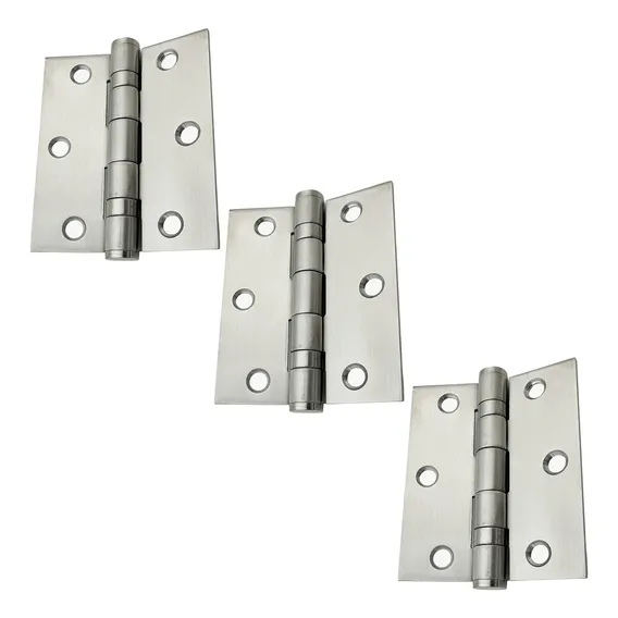 Dobradiça Inox Com Rolamento Escovada 3 X 2,5 Kit 3 Unidades Foto 1