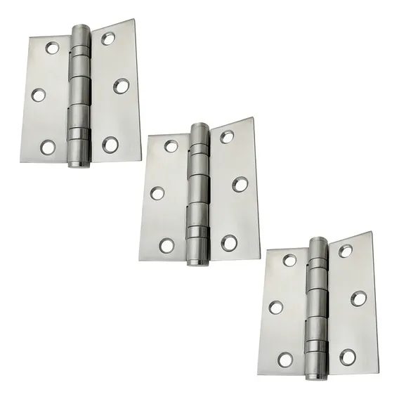 Dobradiça Inox Com Rolamento Escovada 3 X 2,5 Kit 3 Unidades Foto 1