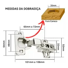 Dobradiça P/ Armário Em Metal Cartela 10 Peças C/pressão Foto mini 3