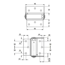 Dobradiça Para Porta Corta Fogo Com Mola Regulável Branca Foto mini 4