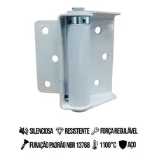 Dobradiça Para Porta Corta Fogo Com Mola Regulável Branca Foto mini 2