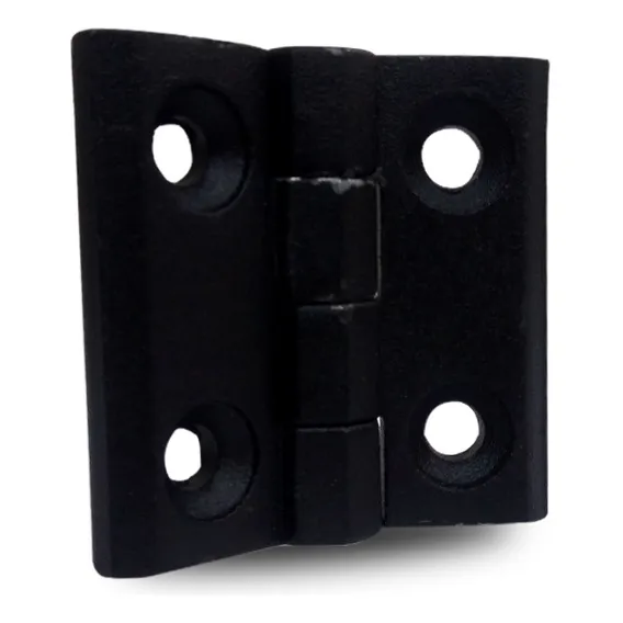 Dobradiça Plana Externa 50x50 180° Metal Zamac Cor Preta Foto 1