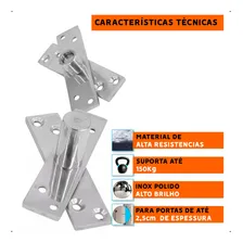 Dobradiça Porta Pivotante 150kg Pivô Inox 304 RR Inox Foto mini 4