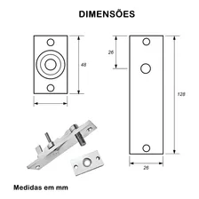 Dobradiça Porta Pivotante C/ Rolamento Cromada União Mundial Foto mini 4