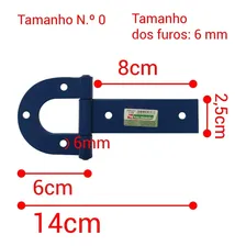 Dobradiça Porteira 135mm No 0 Aço Carbono Pintado São Romão Foto mini 3