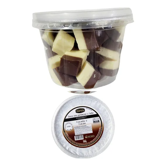 Doce De Leite Com Cocada E Cacau Em Pedaços Tropical 400gr Foto 1