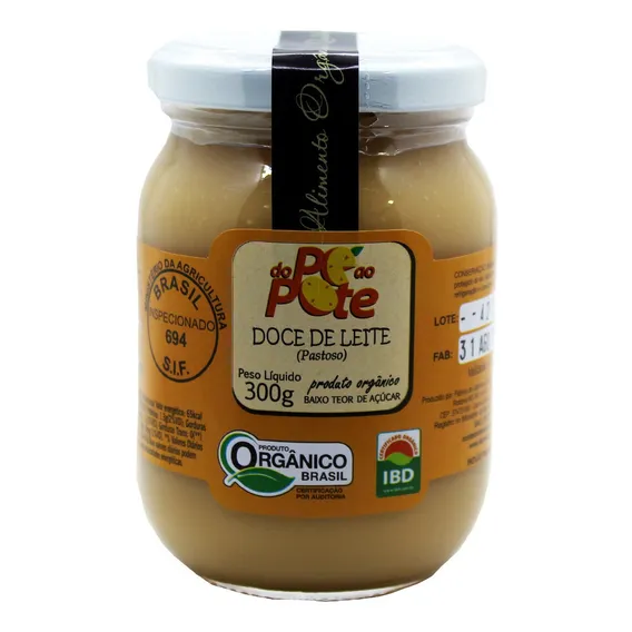 Doce De Leite Puro Orgânico 300g Sem Glúten Do Pé Ao Pote Foto 1