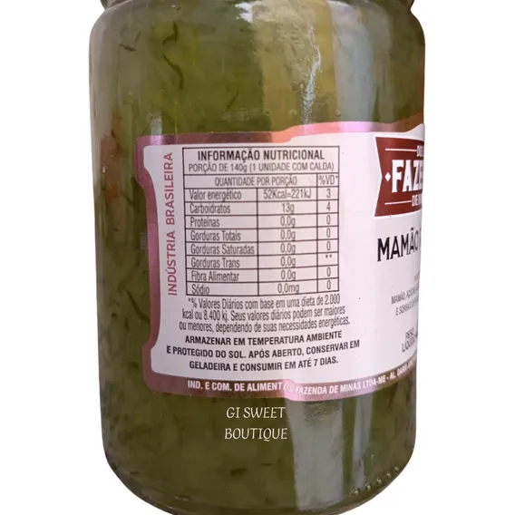 Doce De Mamão Ralado Fazenda De Minas 410g Foto 1