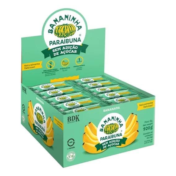 Doce de paraibuna doce de banana fit bananinha paraibuna original doce de banana diet bananada sem açúcar artesanal doce banana sem TACC 920 g 40 un Foto 1