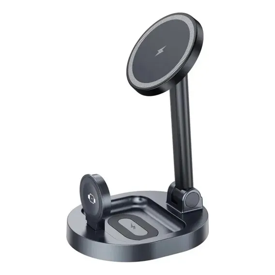 Dock Base Magsafe 3 Em 1 Para iPhone AirPods Apple Watch Cor Preto Foto 1