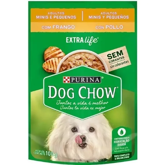 Dog Chow SachĂȘ CĂŁes Adultos Sabor Frango E Arroz 100g 15un Foto 1