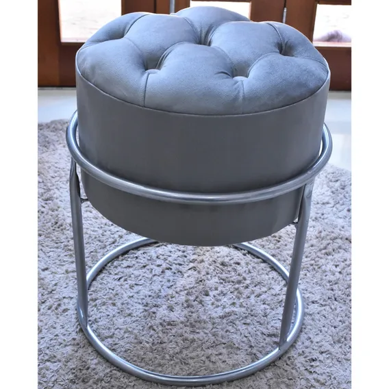 Dois Puff Rose Gold Aparador Sala Pequena Decorativo Modern Foto 1