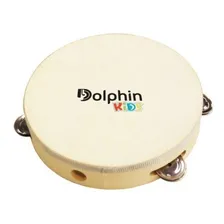 Dolphin Pandeiro Infantil 6 Madeira Pele Animal 8460 Full Cor Natural Foto mini 1