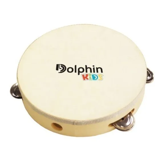 Dolphin Pandeiro Infantil 6 Madeira Pele Animal 8460 Full Cor Natural Foto 1